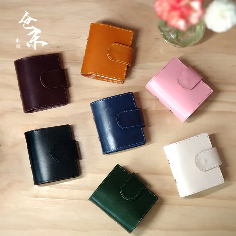 A8 Size First Layer Of Vegetable Tanned Leather Mini Loose Leaf Leather  Notepad Cute Pocket Hand Account  Notebook