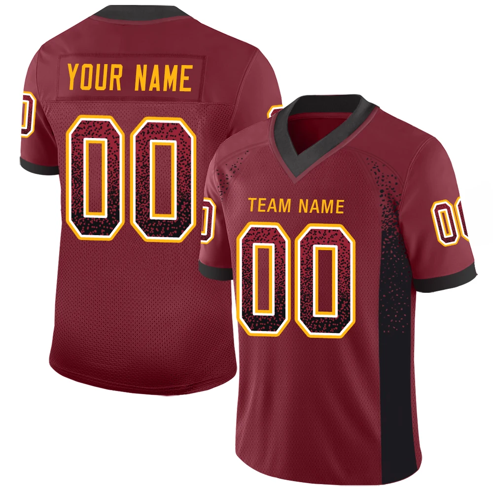 Custom American Football Jersey Embroidery Team Name Number Stitched Football Shirt Mesh Breathable Rugby Jersey for Men/Youth