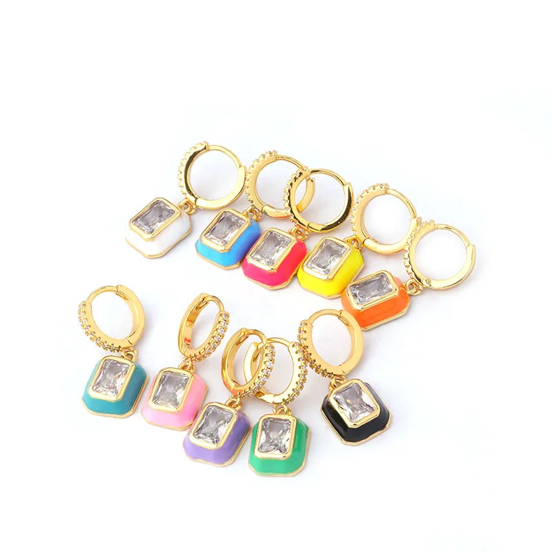 1PC Stainless Steel Square Shape Cartilage Earrings for Women Men Hoop Earring Ear Clip Helix Piercing Jewelry