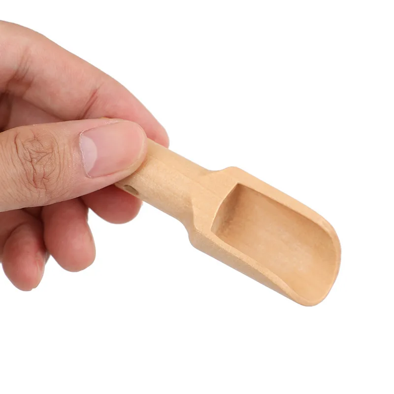 500Pcs/Lot Mini Wooden Scoops Bath Salt Spoon Candy Flour Spoon Scoops Kitchen Tools Wholesale LX3527