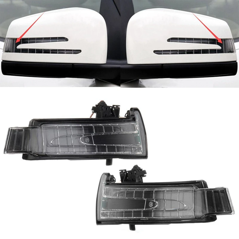 Pair For Mercedes W204 W212 W221 Led Side Mirror Marker Turn Signal Light Lens 2129067401 2129067501