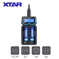 XTAR Quick Battery Charger X2 Dual Input LCD Display Fast Charge1.2V Ni-MH Battery 14500-26650 20700 21700 18650 Battery Charger