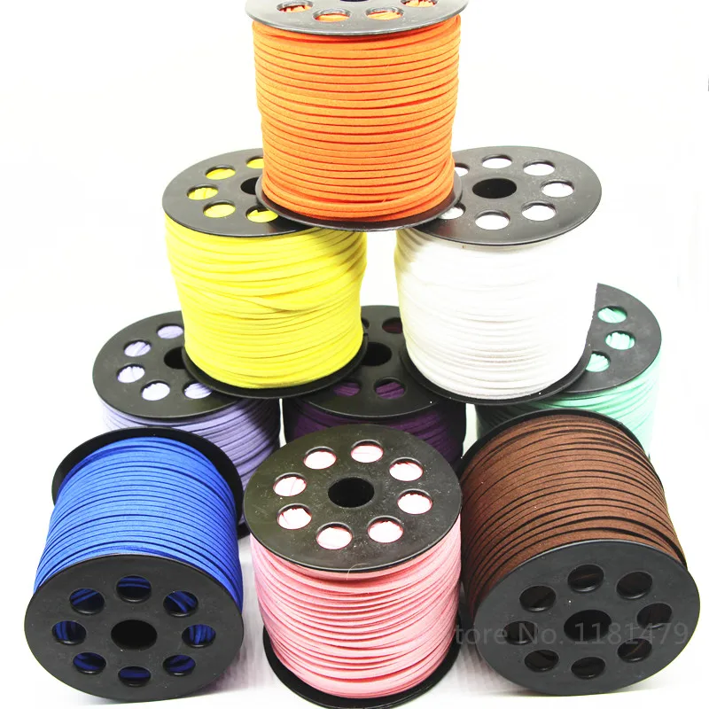 40 colors100yards/rolo 27mmx1.5mmfaux cabo de camurça ropethread/fio para pulseira diy jóias descobertas & componentes cabo acessórios