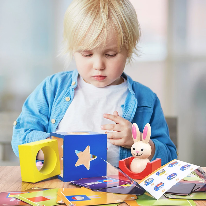 Baby Creatieve Magische Doos Speelgoed Met Cognitieve Kaart Kiekeboe Speelgoed Konijn Boo Ontwikkeling Educatief Cadeau Voor Kinderen