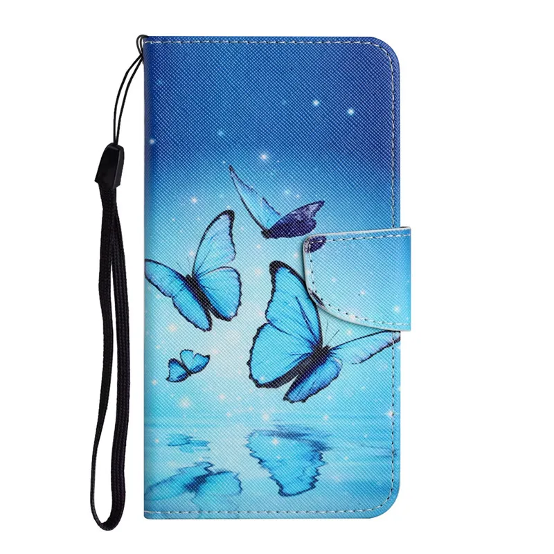 Funda de teléfono de cuero pintado para Xiaomi Mi 10 11 Lite 10T Pro 10 T Note 10 Lite, Fundas para Mi A2 Lite, funda tipo billetera con diseño de gato