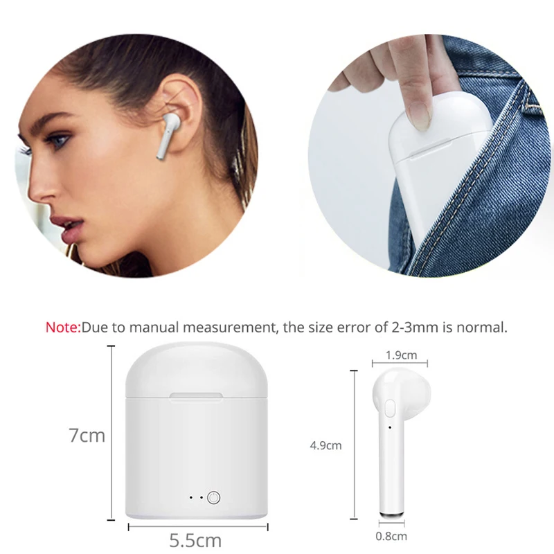 i7s TWS Wireless Headphones Earphones sport Earbuds Headset With Mic Charging box Headphone For Bluetooth 5.0 all smartphones