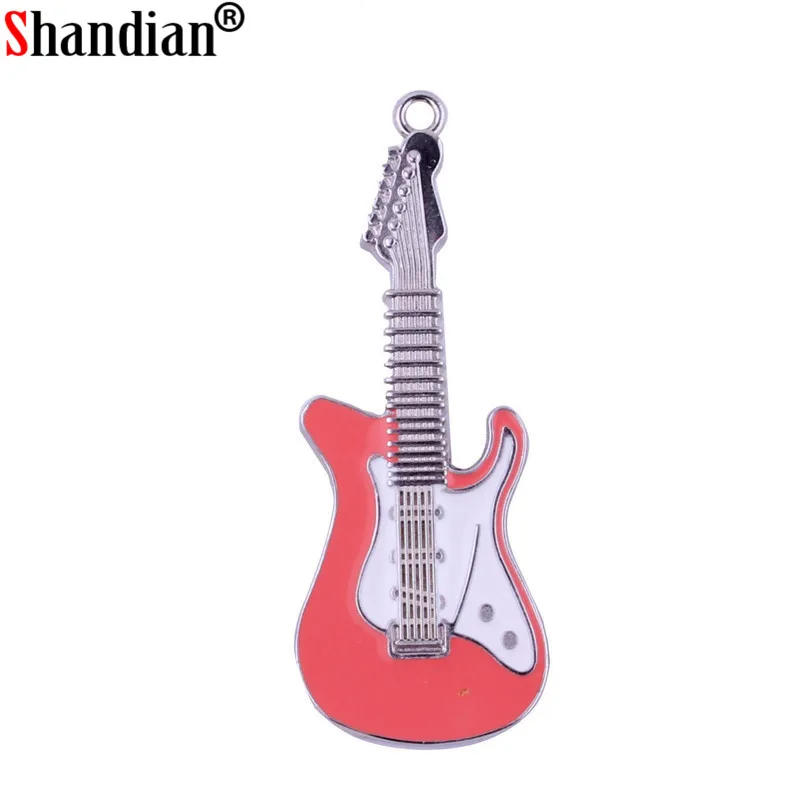 شانديان جديد روك آند رول الغيتار الكهربائي شكل محرك فلاش USB الموسيقى القلم محرك المعادن بندريف 4 جيجابايت 16 جيجابايت 32 جيجابايت 64 جيجابايت ذاكرة عصا