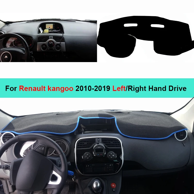 2 Layers Car Inner Dashboard Cover Dash Mat Carpet Sun Shade Board DashMat For Renault kangoo 2010 - 2019 Automobile Pad Anti-UV