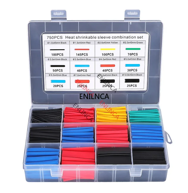 127-780pcs Heat Shrink Sleeving Tube Tube Assortment Kit Electrical Connection Electrical Wire Wrap Cable Waterproof Shrinkage