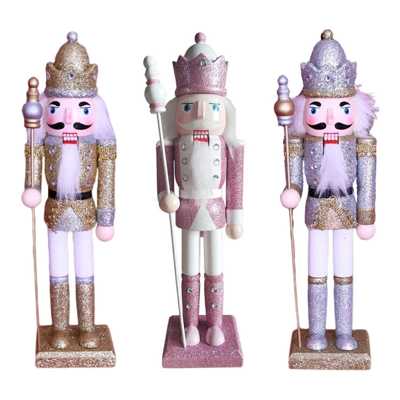 

Wooden Christmas King Nutcracker Figure Decorations Clearance for Indoor Tabletop Desktop Fireplace Home Farmhouse Decor