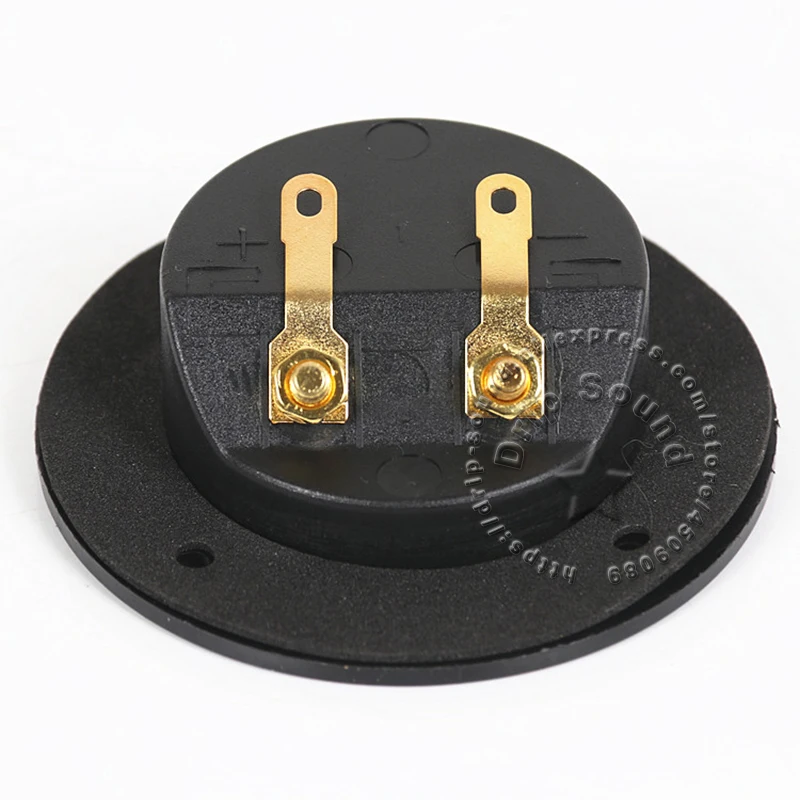 2pcs OD75mm Round 2 Way Speaker Junction Box Audio Loudspeaker Copper Wiring Terminal Binding Post