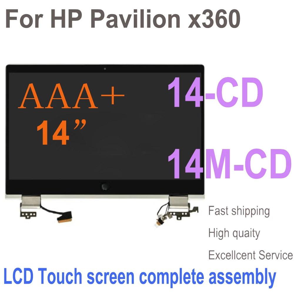 

14,0 ''ЖК-сенсорный экран дигитайзер полная сборка для HP Pavilion x360 14-CD 14M-CD0001DX 14T-CD000 L18192-001 FHD x