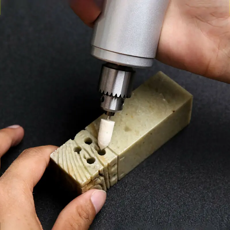 2 pezzi accessori per utensili per lucidatura abrasiva manico da 2.35mm mola per lucidatura tampone in feltro di lana + mandrini rotanti