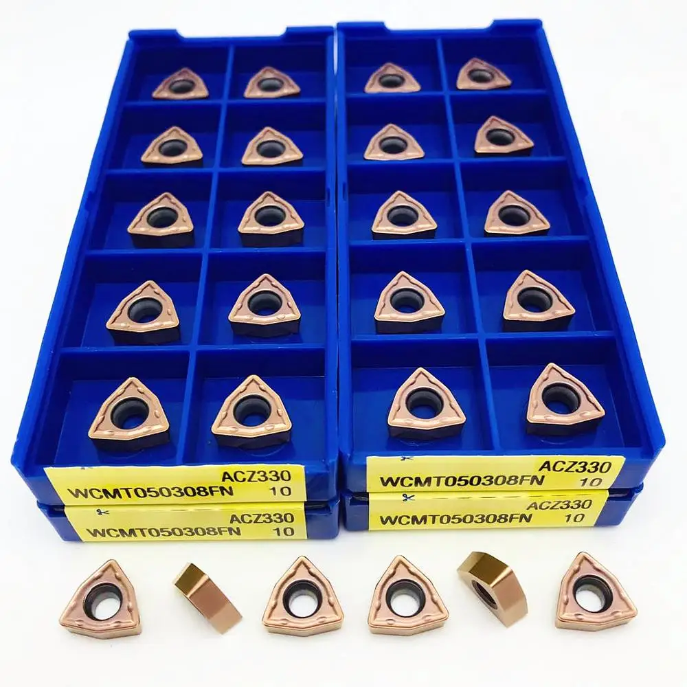 Turning inserts WCMT050308 AZC330 carbide inserts WC type U drill WCMT 050308 machine tool CNC lathe tool parts WCMT