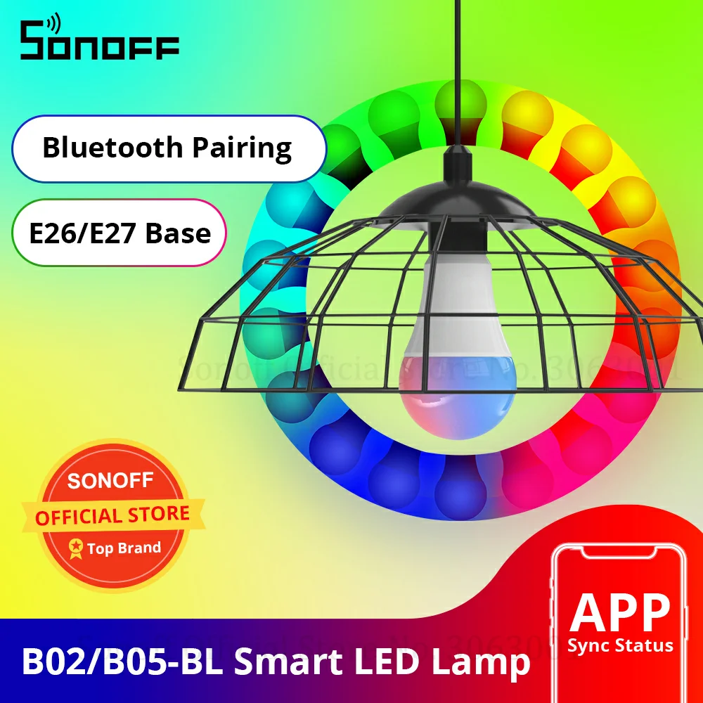 SONOFF B02/B05-BL WiFi Smart Light Bulb E26 E27 RGB LED Lamp Warm White Colorful Dimmable Lights App Voice Control for Alexa