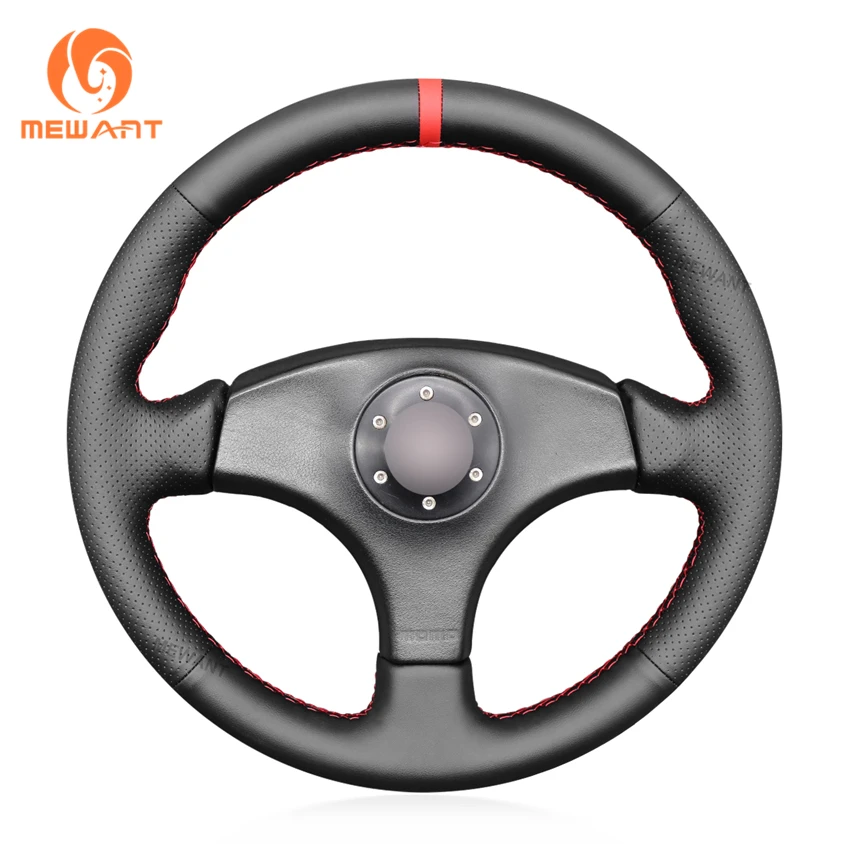 MEWANT Black Genuine Leather Suede Car Steering Wheel Cover for Honda Integra Type R DC2 1996 1997-1998