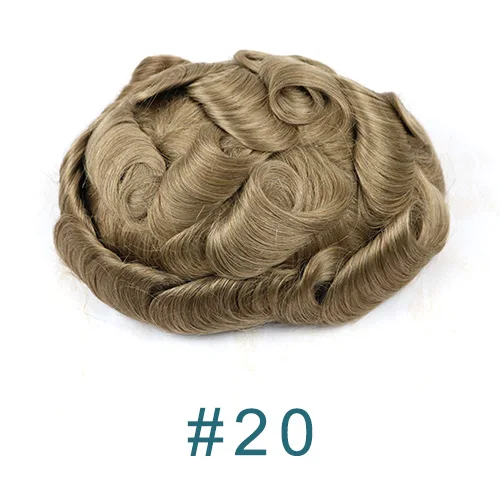 simbeauty Natürlicher Haaransatz 0,04-0,05mm Superdünne Haut 90% Dichte Unsichtbares Herren-Toupet 410 #   310 #   Graue Blonde Braune Echthaar Herrenperücken 7