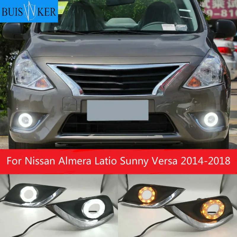

For Nissan Almera Latio Sunny Versa 2014 2015 2016 2017 2018 LED DRL Daytime Running Lights Daylight Fog Head Lamp