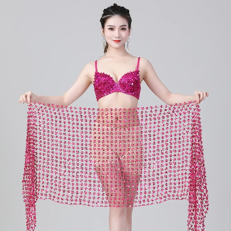 Belly dance veil for women belly dancing clothing hip scarf women Oriental Dance chian belt accessories