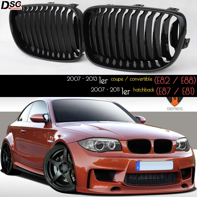 

1 Pair Front Kidney Bumper Grille for BMW 1 Series 1st Generation 2007 - 2013 Hatchback E87 E81, Coupe E82, Convertible E88, 1M