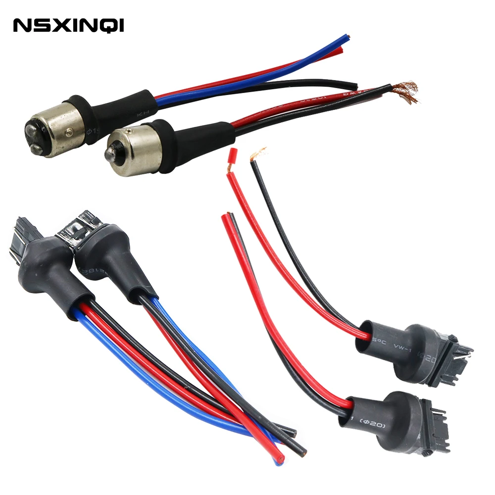 10pcs 1156 1157 BAU15S 7440 7443 3156 3157 Socket Connector Male Adapter For Car LED Light Wiring Harness