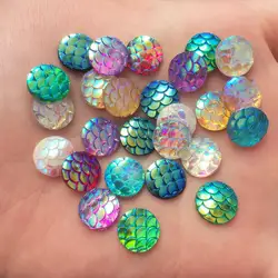 Shiny 100Pcs AB Resin 10mm Round Snake skin Flatback Rhinestone for Clothing Applique DIY Scrapbook Jewelry Craft Supplies