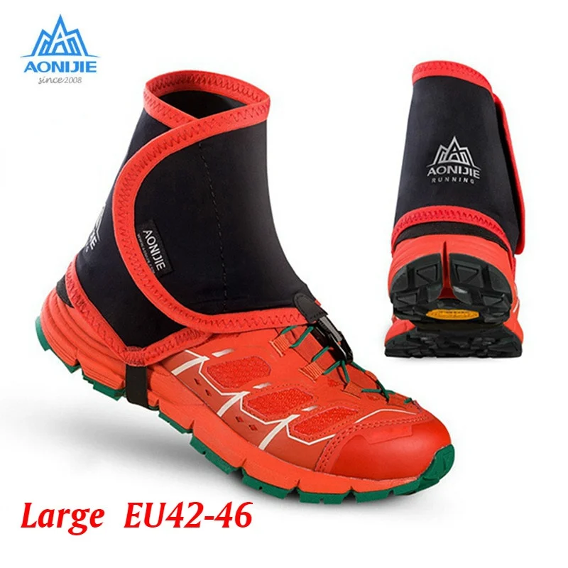 Aonijie Red L Size E940 E941 Low Trail Running Gaiters Protective Wrap Shoe Covers Pair for Men Women Outdoor Prevent Sand Stone