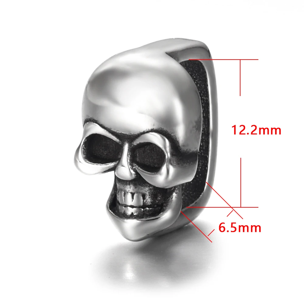 Stainless Steel 12.2x6.5mm Large Hole Spacer Beads DIY Paracord Knife Lanyard Charms Jewelry Accessories Bracelet Making