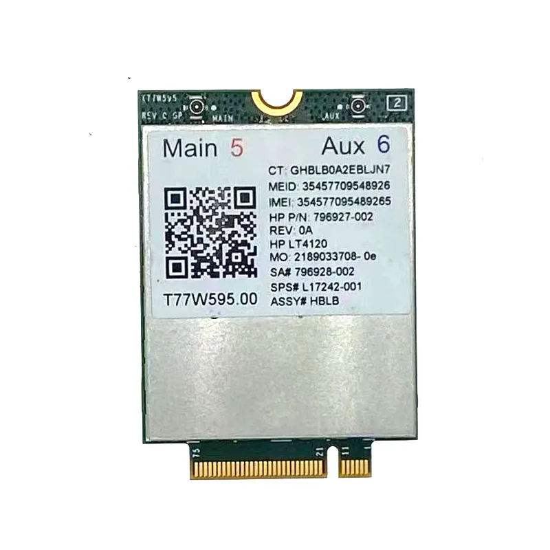 Foxconn T77W595 HP LT4120 796928-001 4G WWAN CARD M.2 150Mbps LTE Module For HP Elite x2 840 850 G3 640 650 645 G2