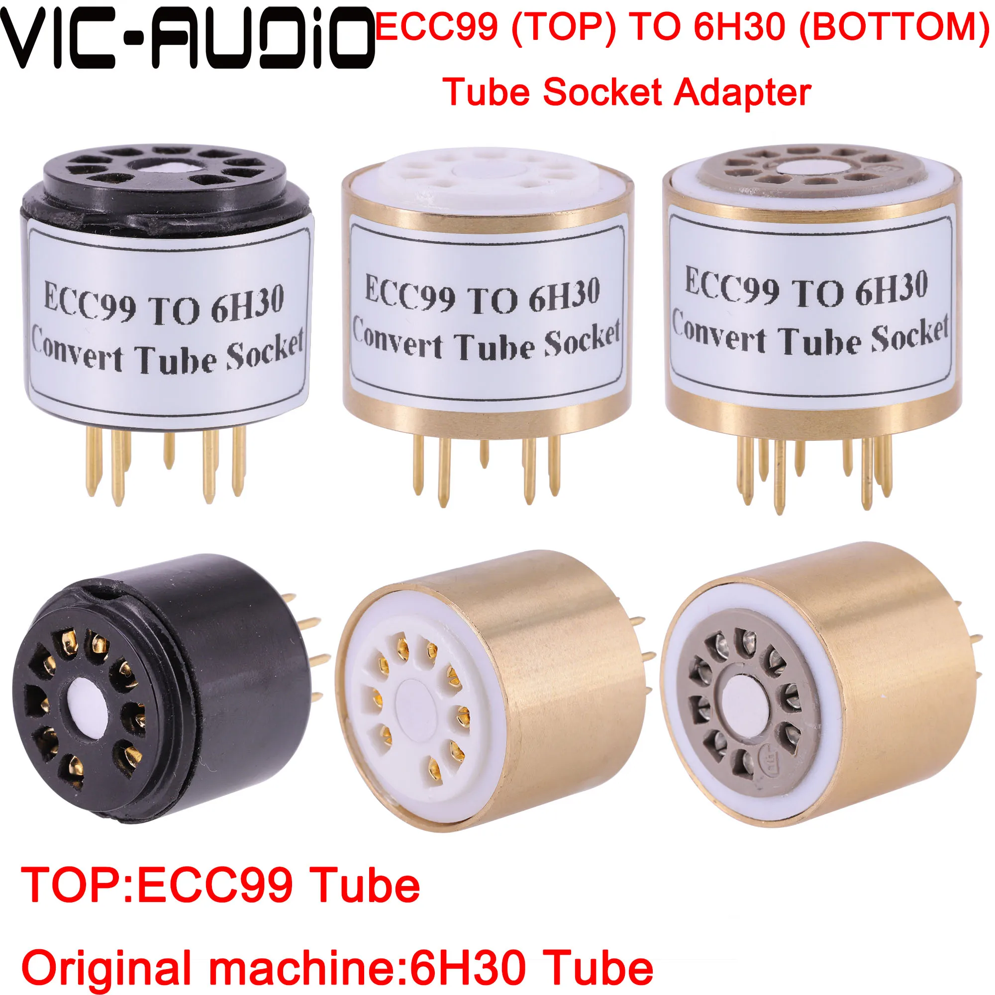 1 pz ECC99 (in alto) a 6H30 (in basso) 9pin a 9pin tubo fai da te Audio tubo a vuoto adattatore presa convertitore spedizione gratuita