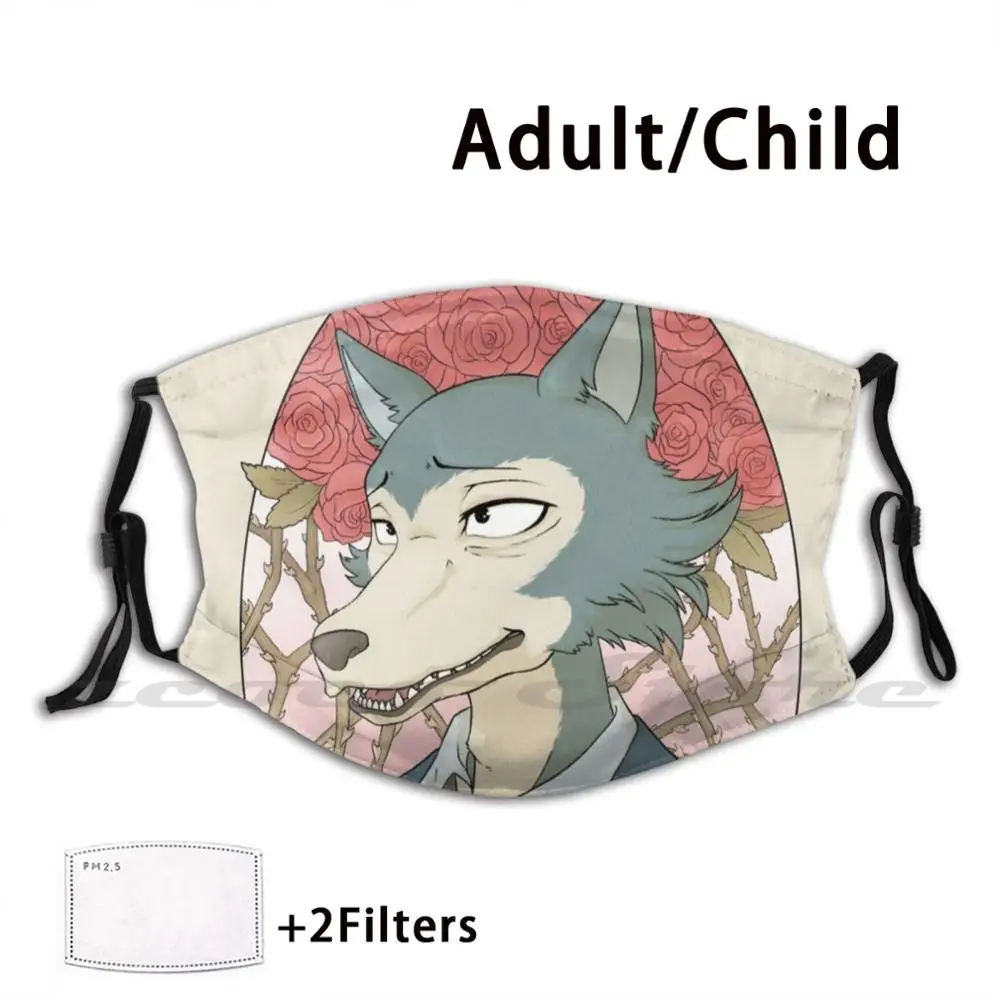 

Gentle Wolf Mask Adult Child Washable Pm2.5 Filter Logo Creativity Legoshi Beastars Legosi