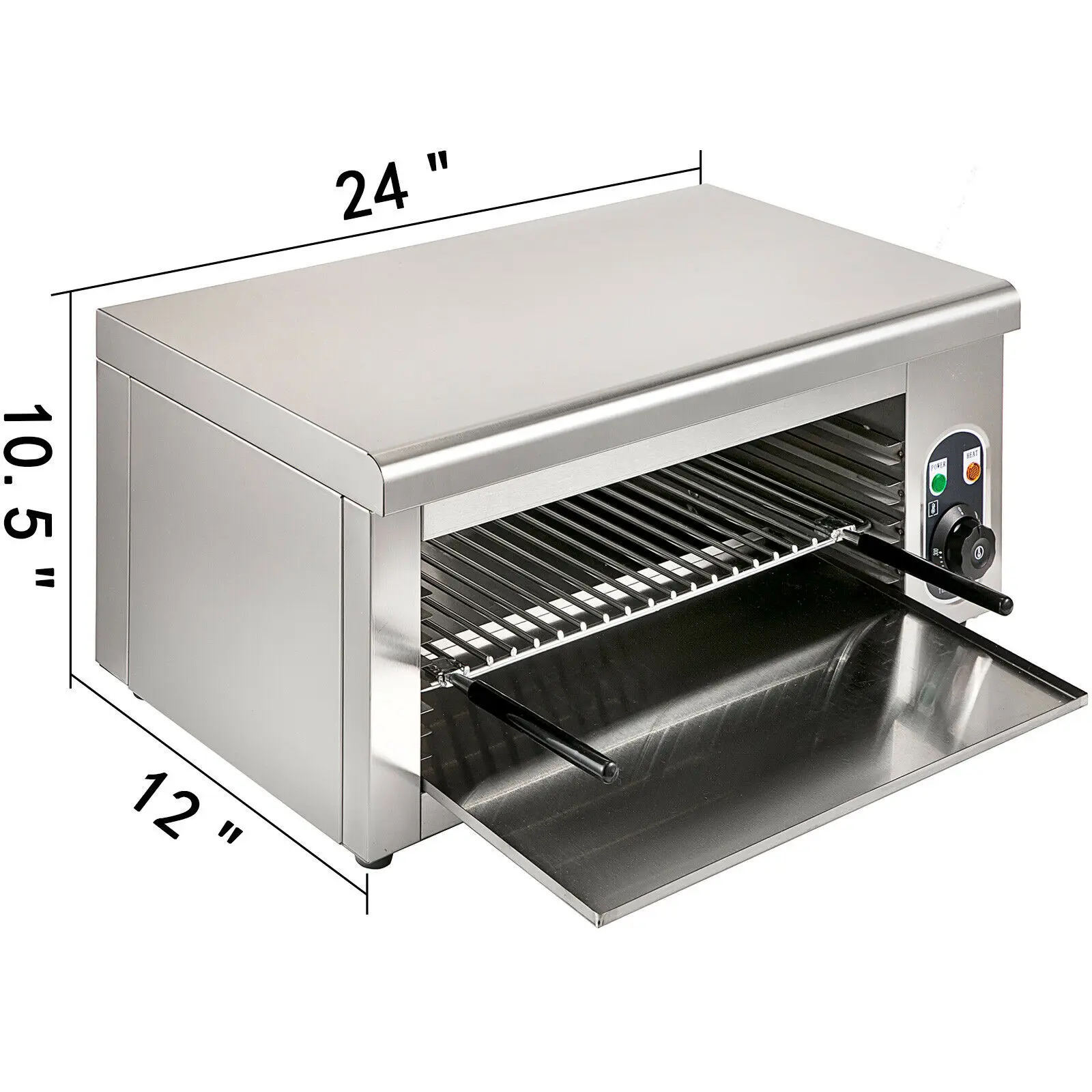 VEVOR Electric Salamander Oven 2KW Adjustable Grid Kitchen Appliance Stainless Steel Broiler for Pizza Roast Chicken Commercial