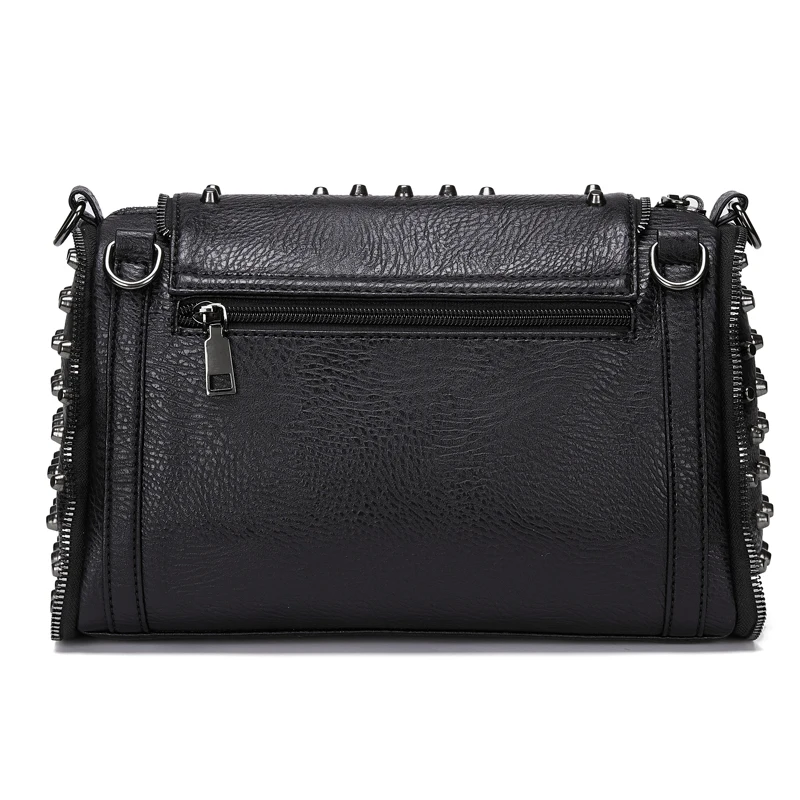 Annmouler nowy projekt kobiety torba na ramię Pu skóra Crossbody torba na suwak torebka Punk czaszka torba materiałowa top-uchwyt torebki