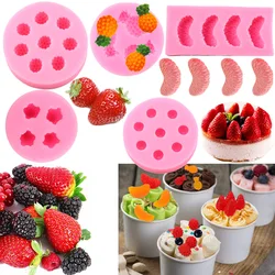 Fruit Strawberry Silicone Mould Pineapple Orange Blueberry Mulberry Fondant Chocolate Jelly Cake Decorating Candy Resin Molds