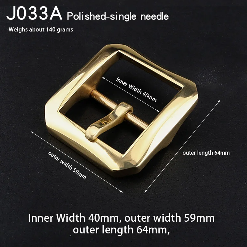 Massief Messing Riemgesp 40Mm Dubbele Pin Riem Gesp Voor Heren Rvs Single Pin Riem Halve Gesp Jeans Accessoires