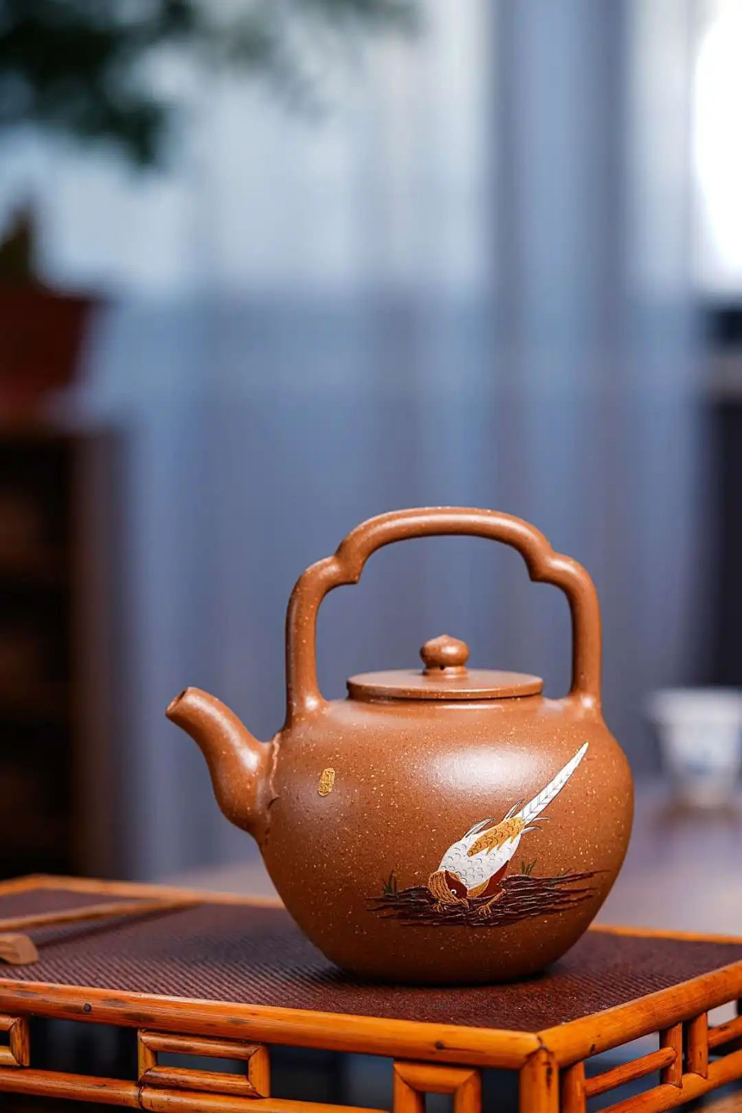 Yixing purple clay teapot pure handmade famous Wu jingtiliang raw ore 650cc HuaHuo Hu Liqin purple clay teapot