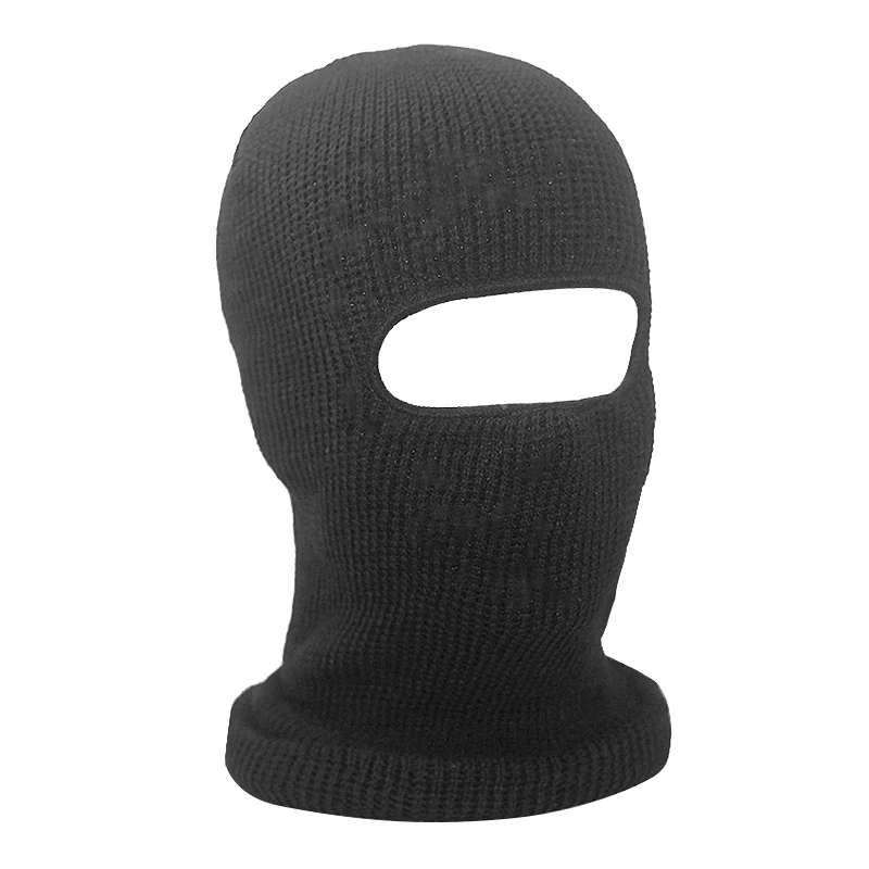 Hot Selling Full Face Mask Knit Cap 2 Holes Ski Mask Hat Shield Bean Hat Winter Warm Hat Skiing Bibs