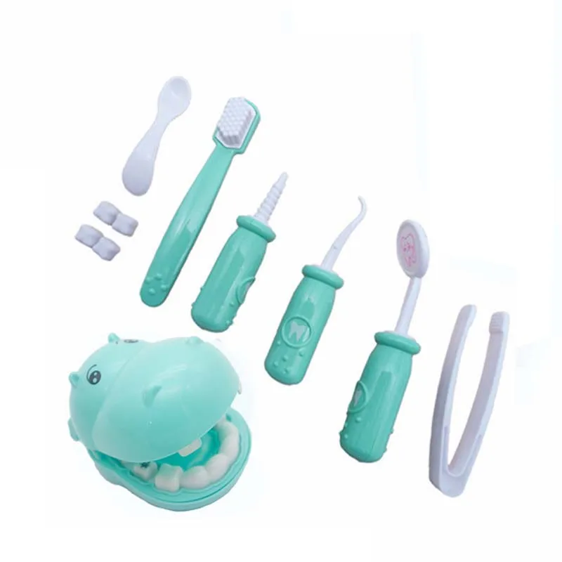 Brinquedos de pelúcia para crianças, 9/peças, conjunto de modelo de dentista para verificar os dentes, produto educacional