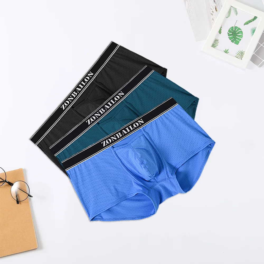 2022 Fashion Men\'s Sexy Short Boxer Briefs Personality Design Hollowed Out Men Soft Breathable Panties