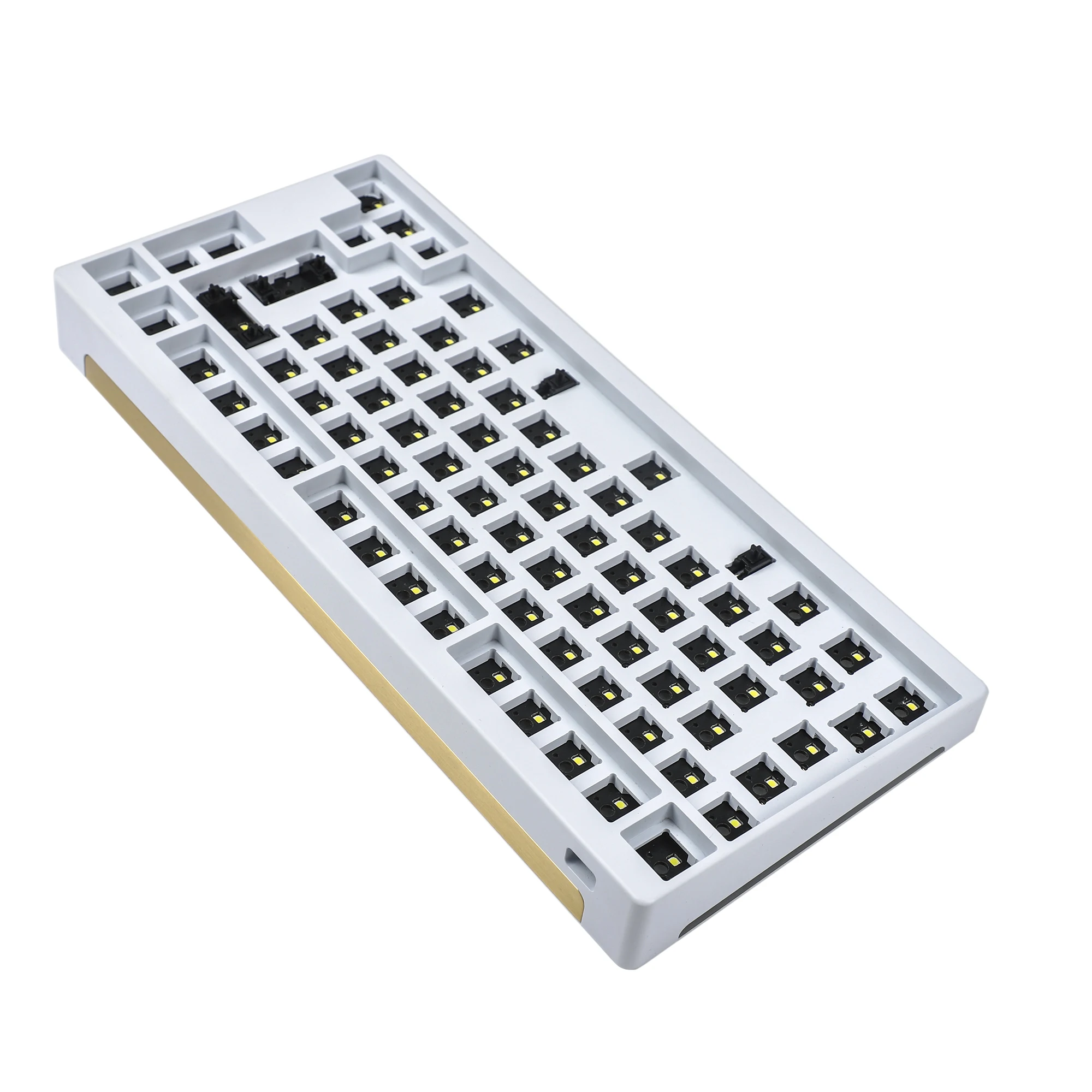 

ID80 V2 ISO QMK Anodized Aluminum Case Powder Coat Plate hot swappable Hot Swap Type C PCB VIA Mechanical Keyboard Kit