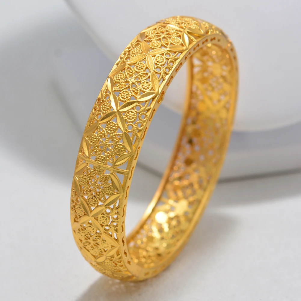 1pcs Dubai Arab Trendy Plated 24K Gold Multi shape  Bracelet Curb Cuban Chain Gold Color Bracelets Bangle For Men Women Jewelry