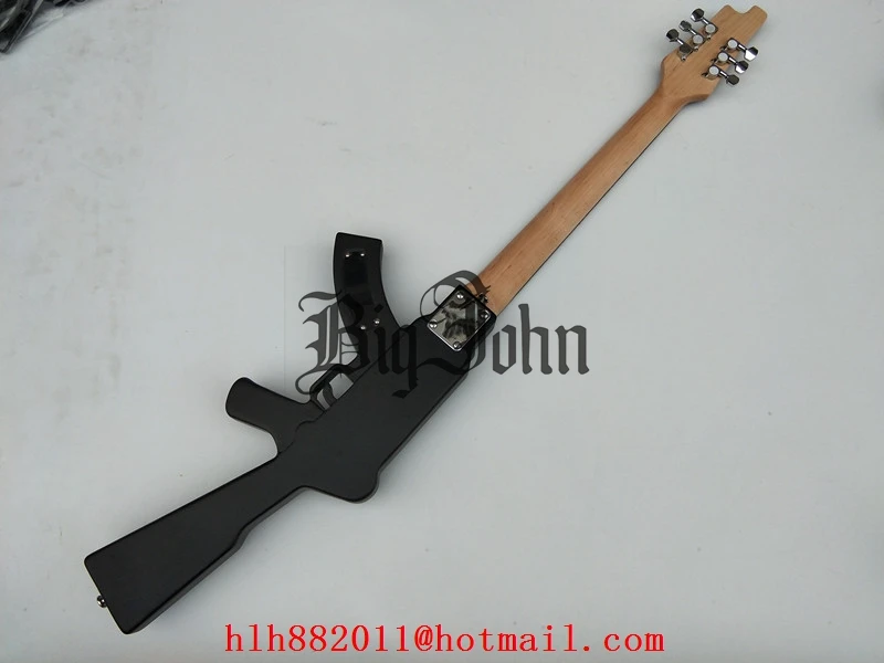 Special shape dumb black electric guitar chrome hardware Fixed Bridge Actived/Passived Pickups BJ-297