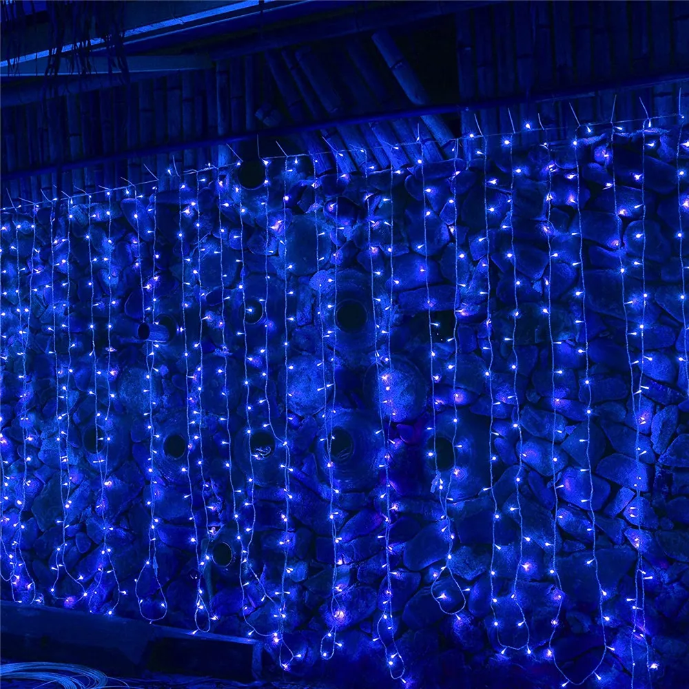 Christmas Decoration 3*3 6*3 9*3M Window Curtain Lights Outdoor Garland for Wedding Garden Patio String Lights New Year 2024