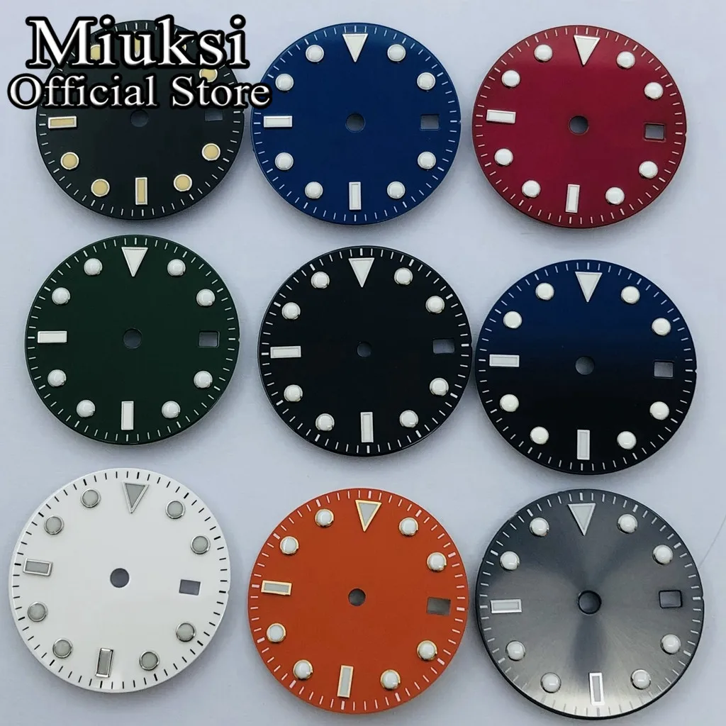 Miuksi 28.5mm sterylna tarcza świecąca tarcza fit NH35 ETA 2824 2836 Miyota 8215 821A Mingzhu DG2813 3804 mewa 1612 ruch