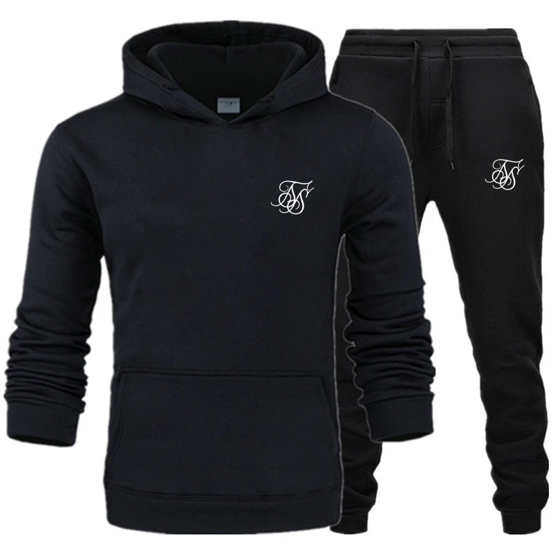 Sik Zijde Mannen Merk Nieuwe Sets Mode Herfst Lente Sporting Suit Sweatshirt Trainingsbroek Heren Kleding 2 Stuks Sets Slanke Trainingspak