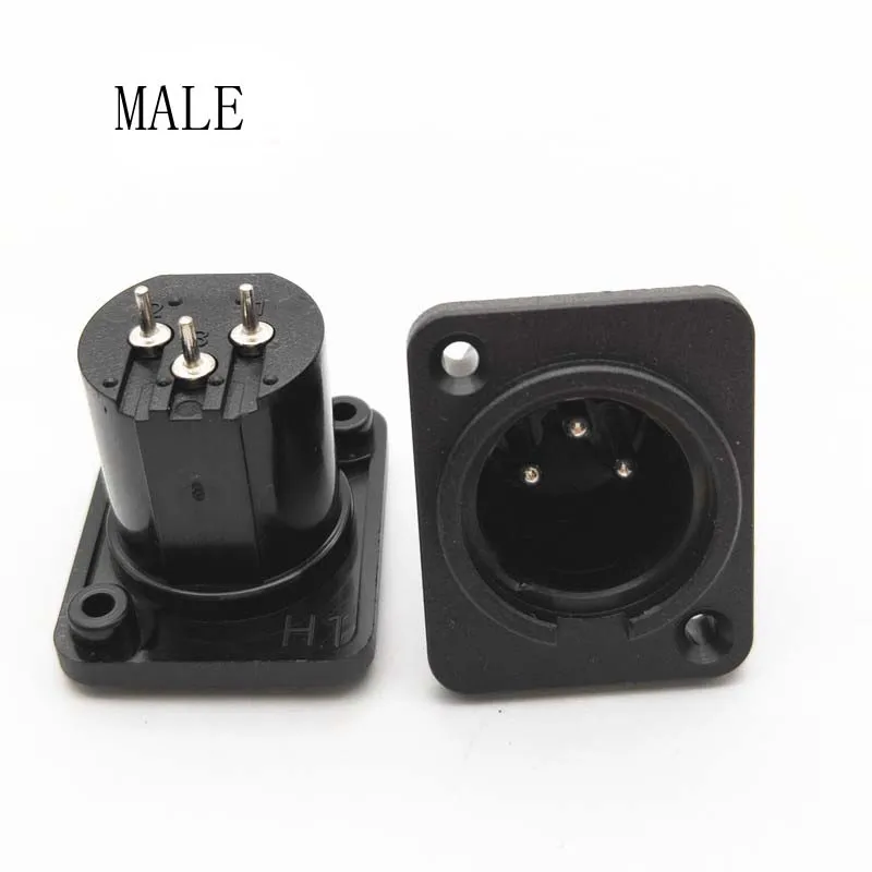 100 قطعة/الوحدة XLR مقبس متفرع 3 دبوس الذكور/الإناث XLR لوحة جبل الهيكل عالية الجودة البلاستيك XLR سلك موصل