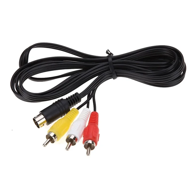 10pcs AV Cable Audio Video Cable replacement for SEGA Mega Drive 2 RCA Cord for SEGA Genesis 2