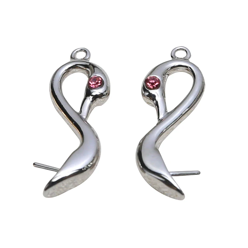 2 قطعة من الماس النحاسي المطلي بالذهب المرصع بجعة حلوة على الوجهين لتقوم بها بنفسك مجوهرات لؤلؤ الباروك إكسسوارات قلادة دعم فارغة