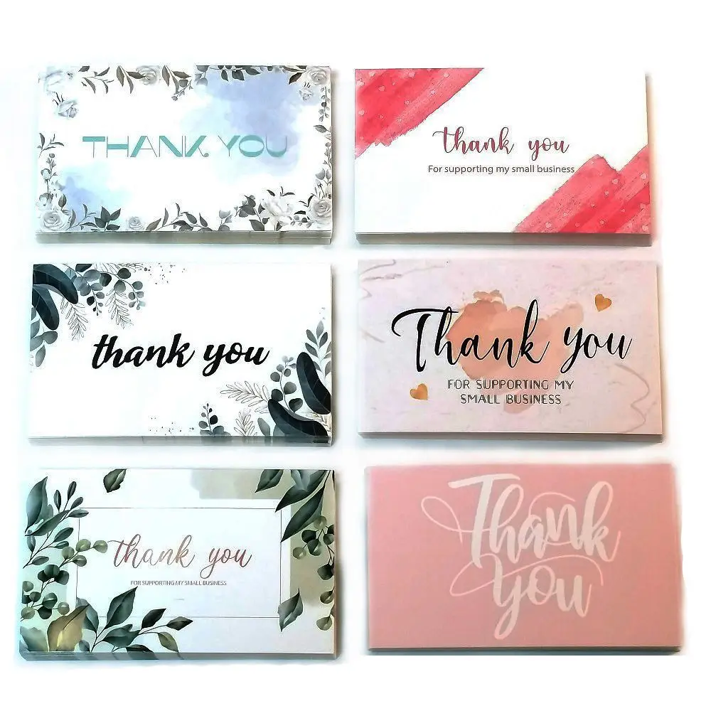 30 Pcs Greenery Leaves Pink Watercolor Thank You For Supporting My Small Business Cards Greeting Appreciation Cardstock Labels