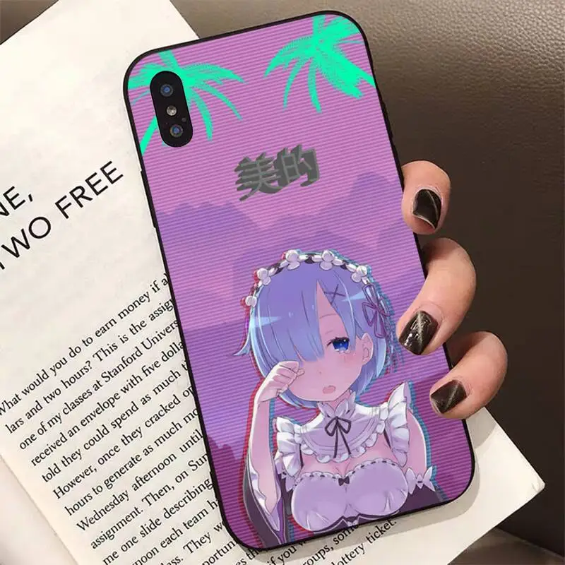 MaiYaCa Vaporwave Glitch Anime girl Phone Case for iphone 13 11 12 pro XS MAX 8 7 6 6S Plus X 5S SE 2020 XR cover